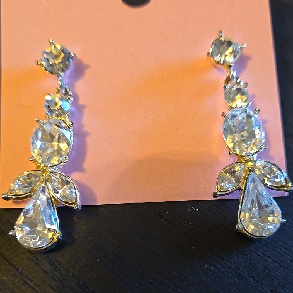 Swarovski Silver Crystal Teardrop Earrings